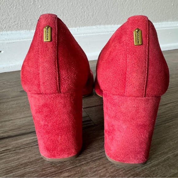 Coach Georgina Red Suede Pump Size 8.5 heels - Picture 4 of 11